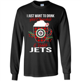 I Just Want To Drink Hot Chocolate & Watch Winnipeg Jets Ugly Christmas Sweater PINGPONG