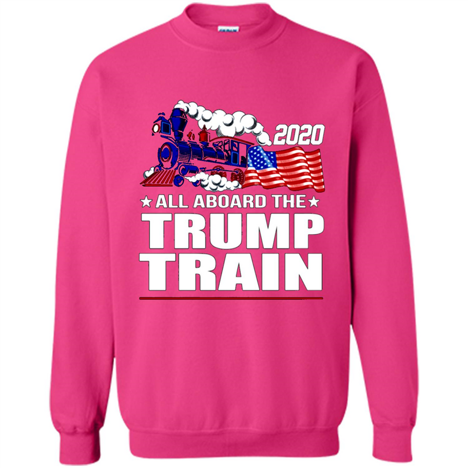 All Board The Trump Train 2020 Patriotic U.S Flag pingpong - Sweatshirt