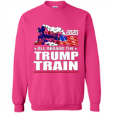 All Board The Trump Train 2020 Patriotic U.S Flag pingpong - Sweatshirt