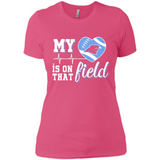 Carolina Panthers Football My Heart is on that Field - Ladies' Boyfriend T-Shirt