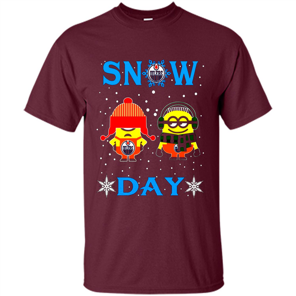Snow Day Shirt For Edmonton Oilers Vs Minion Fans pingpong
