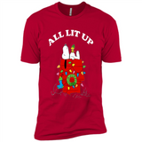 Peanuts By Schulz Snoopy Young Men_s Christmas SweatShirt - Premium Short Sleeve T-Shirt
