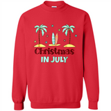 Christmas In July Shirt Surfing Palm Trees Surfboard - Sweatshirt