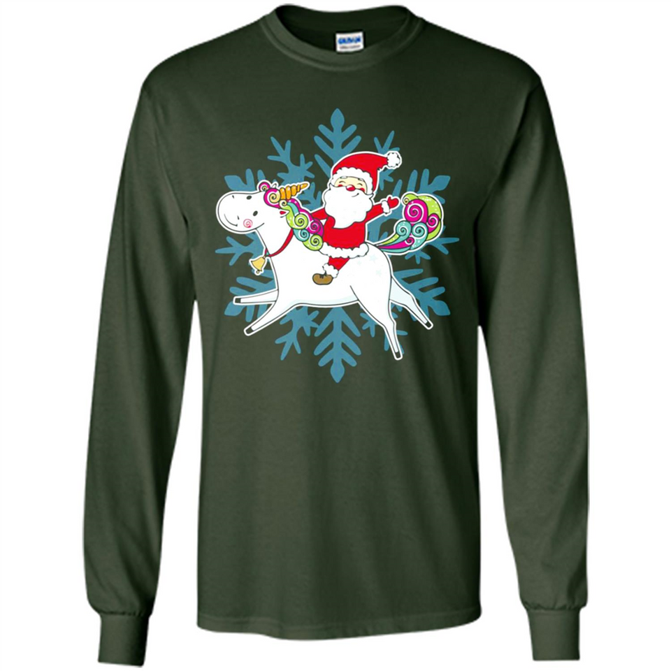 Unicorn And Santa Christmas 1 - Long Sleeve T-Shirt