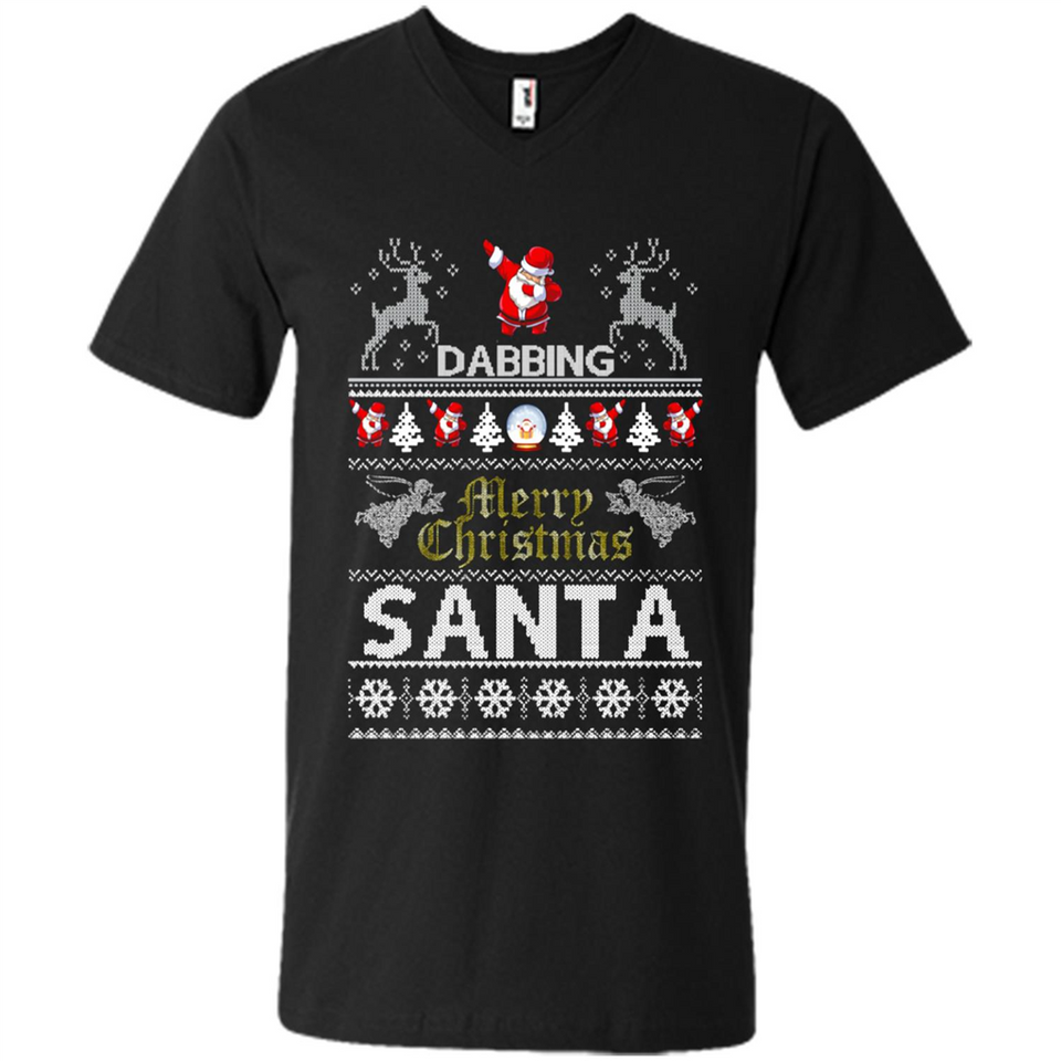 Dabbing Santa Ugly Christmas - Men's V-Neck