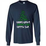 Looks Great Little Full Lotta Sap Funny Christmas Mug PINGPONG - Long Sleeve T-Shirt