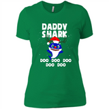 Daddy Shark Costume Reindeer Funny Christmas T-Shirt - Ladies' Boyfriend T-Shirt