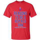 Reasons to be a Kansas City Royals Fan Complete List on Back - Shirt