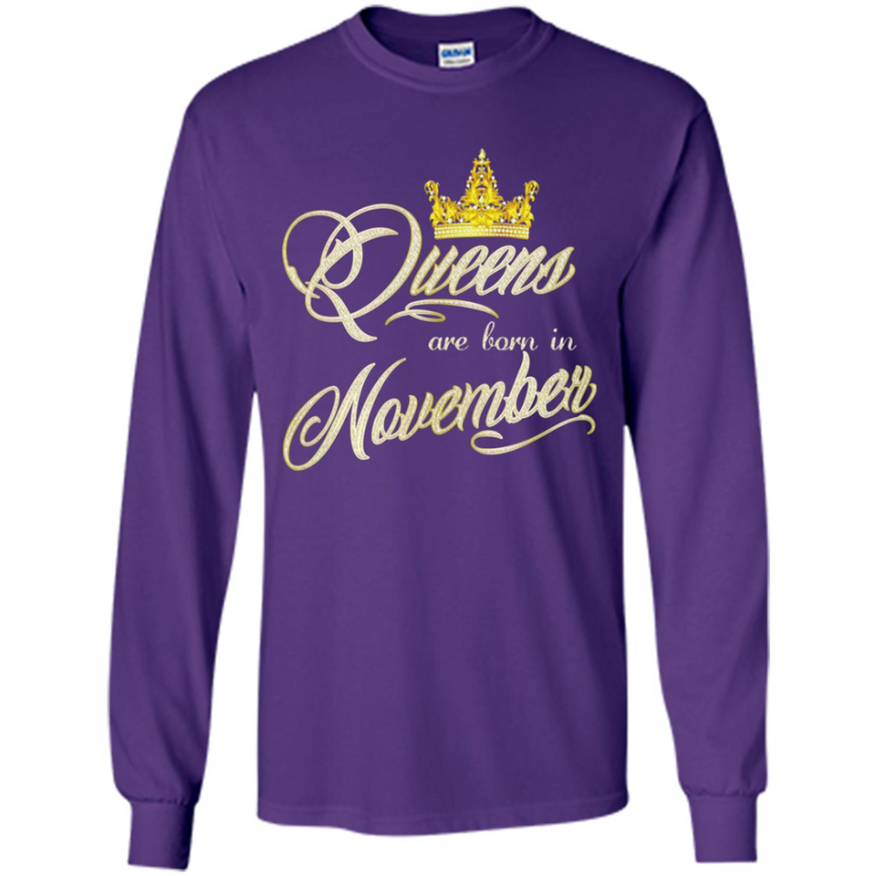 Queens Are Born In November Golden T-Shirt
