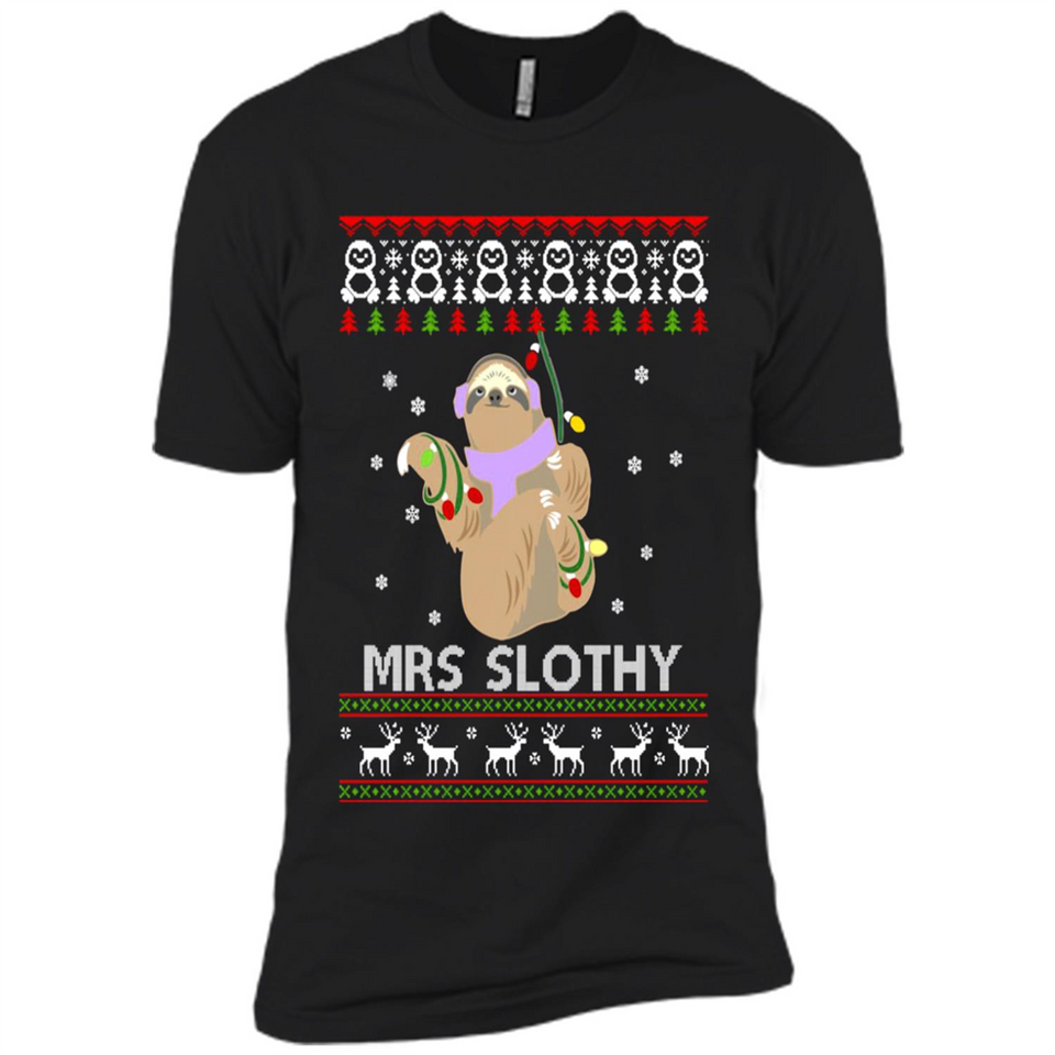Mrs Slothy Christmas - Premium Short Sleeve T-Shirt