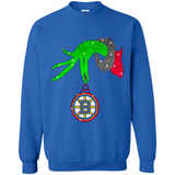 GRINCH HAND HOLDING BOSTON BRUINS GLITTER CHRISTMAS PINGPONG