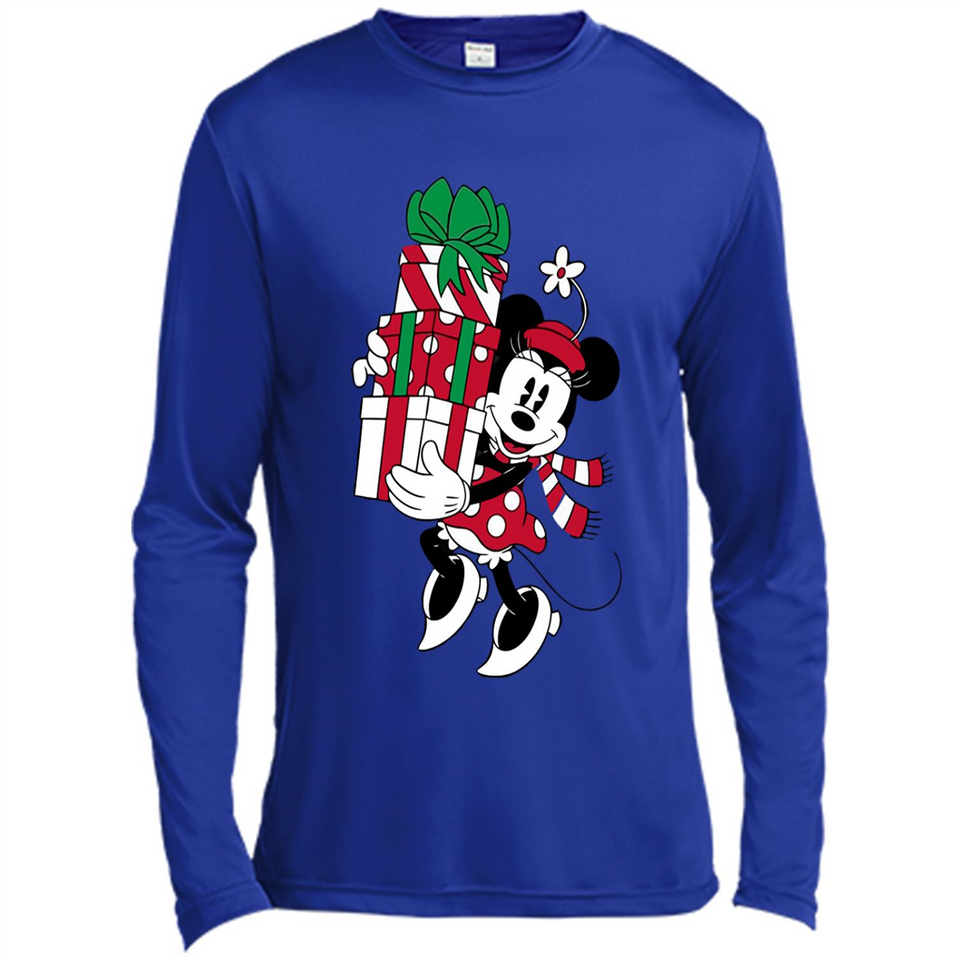 Disney Minnie Mouse Christmas Gift Sweatshirt - Canvas Long Sleeve T-Shirt