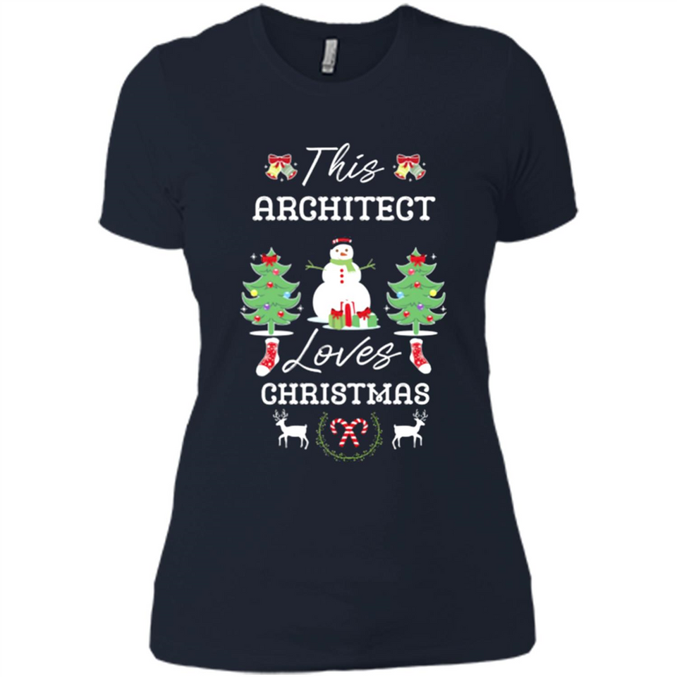 This Architect Loves Christmas Tree Shirt with Snowman