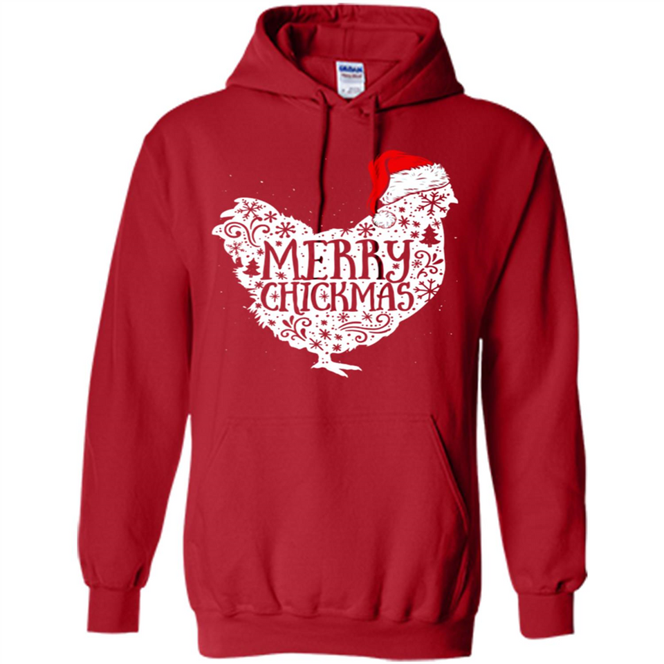 Chicken Christmas T Shirt Merry Chickmas Santa Claus Gifts - Hoodie