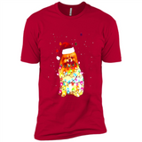 Pomeranian Santa Lights Christmas Dog Xmas Sweatshirt - Premium Short Sleeve T-Shirt