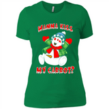 Snowman Wanna Kiss My Carrot Christmas - Ladies' Boyfriend T-Shirt