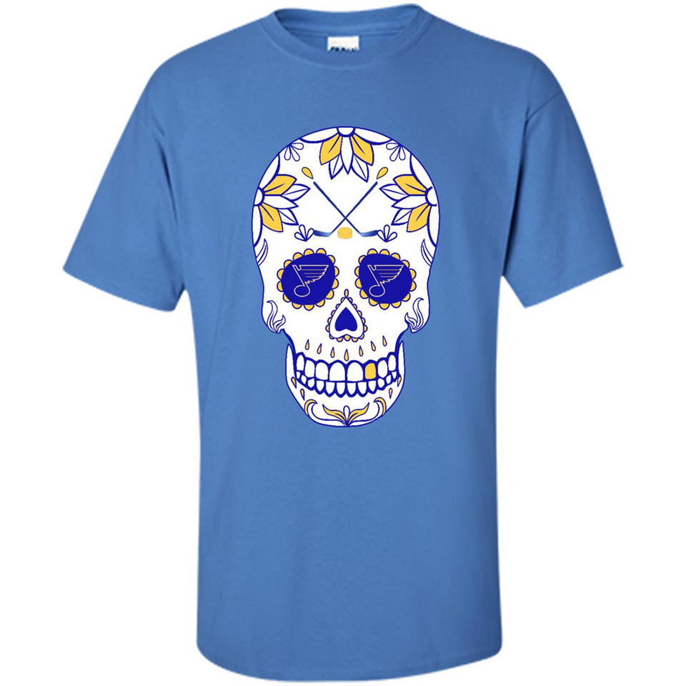 St. Louis Blues Hockey Sugar Skull Day of the Dead