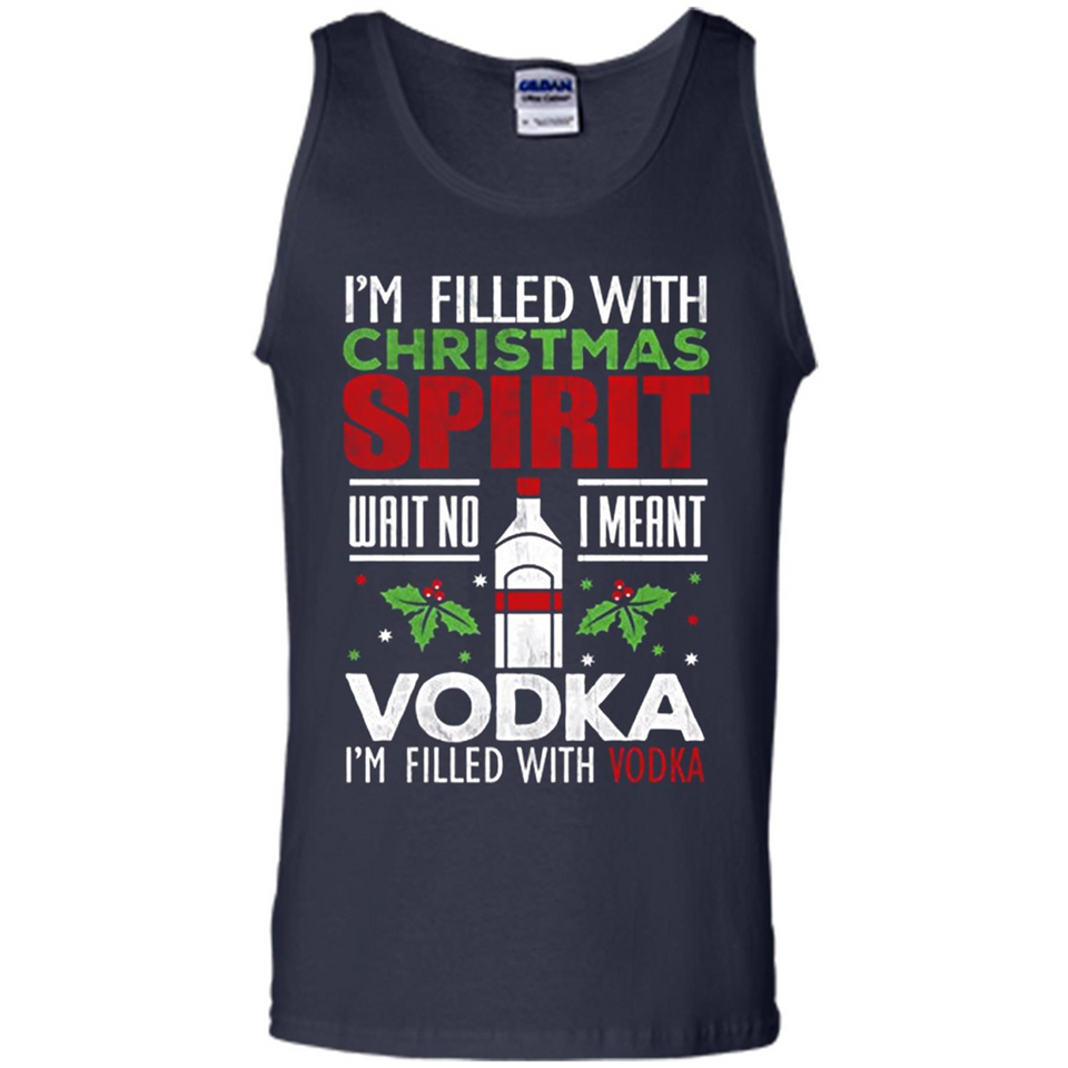 Christmas Gift Shirt Christmas Spirit Vodka Santa - Tank Top