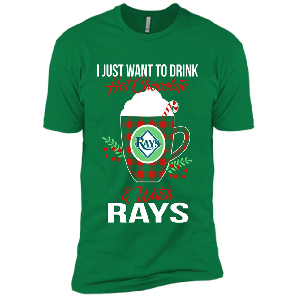 I Just Want To Drink Hot Chocolate & Watch Tampa Bay Rays Ugly Christmas Sweater PINGPONG