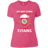 I Just Want To Drink Hot Chocolate & Watch Tennessee Titans Ugly Christmas Sweater PINGPONG