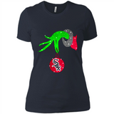 GRINCH HAND HOLDING CHICAGO WHITE SOX GLITTER CHRISTMAS PINGPONG