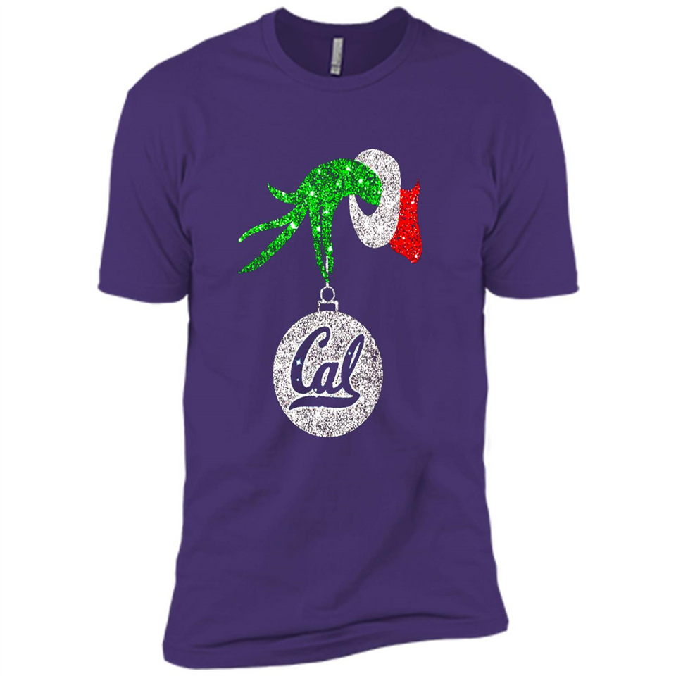 Amazing California Golden Bears Glitter Grinch Monogram Ornament Christmas Gift - Premium Short Sleeve T-Shirt