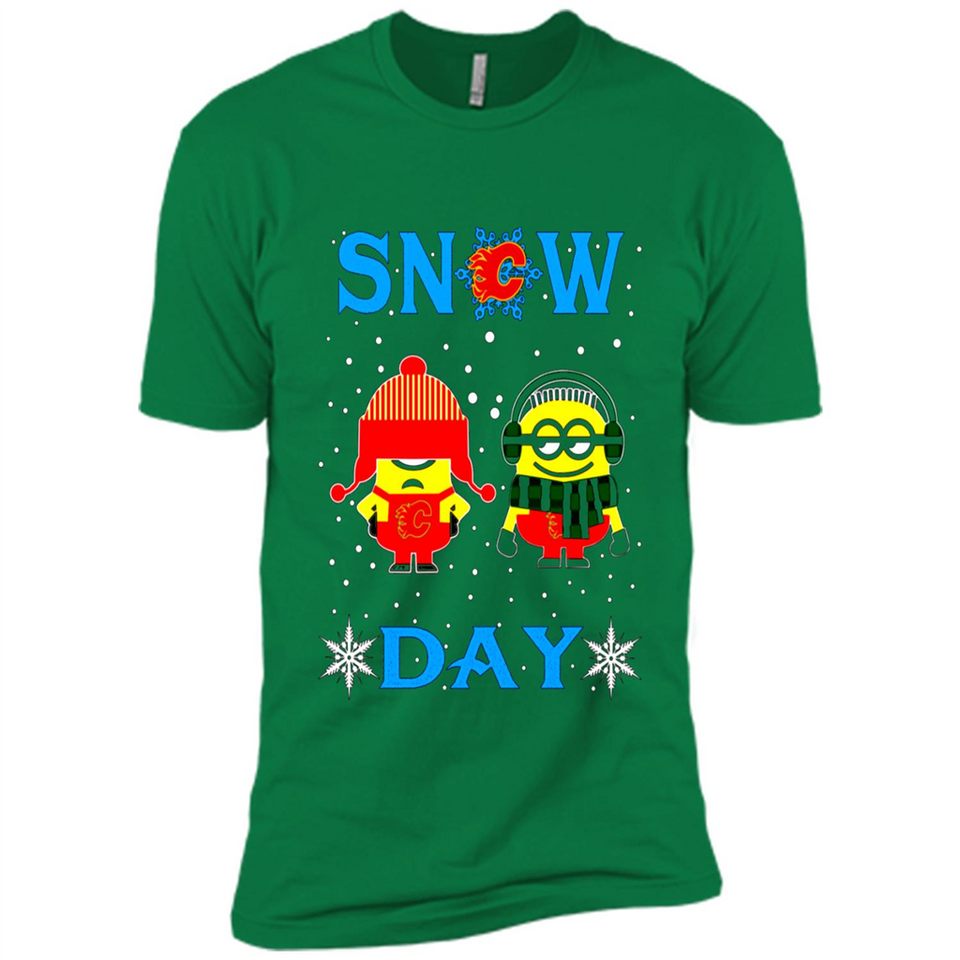 Snow Day Shirt For Calgary Flames Vs Minion Fans pingpong