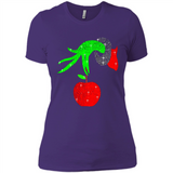 Christmas The Grinch Hand Holding Apple Ornament sweater - Ladies' Boyfriend T-Shirt