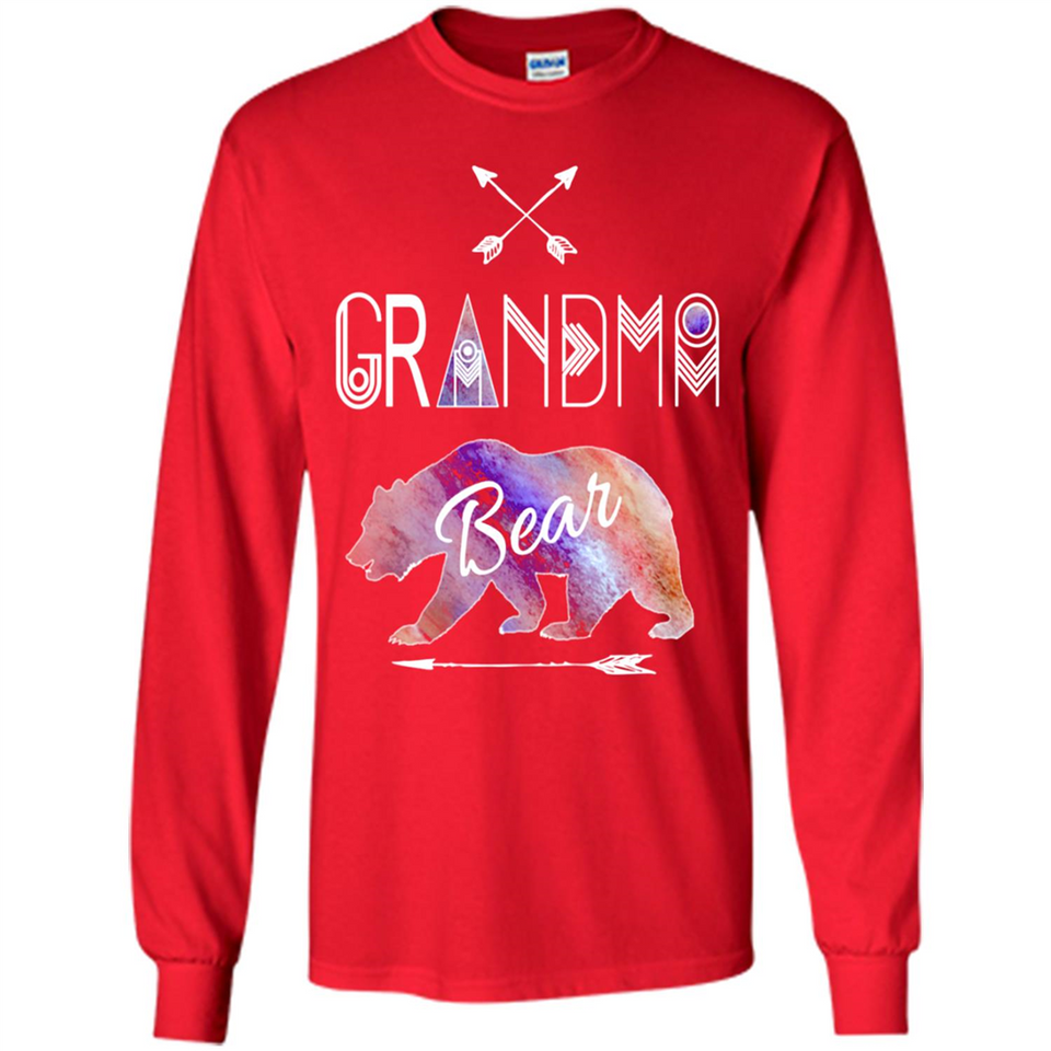 Grandma Bear Shirt Tribal Family Vacation & Camping Tee - Long Sleeve T-Shirt