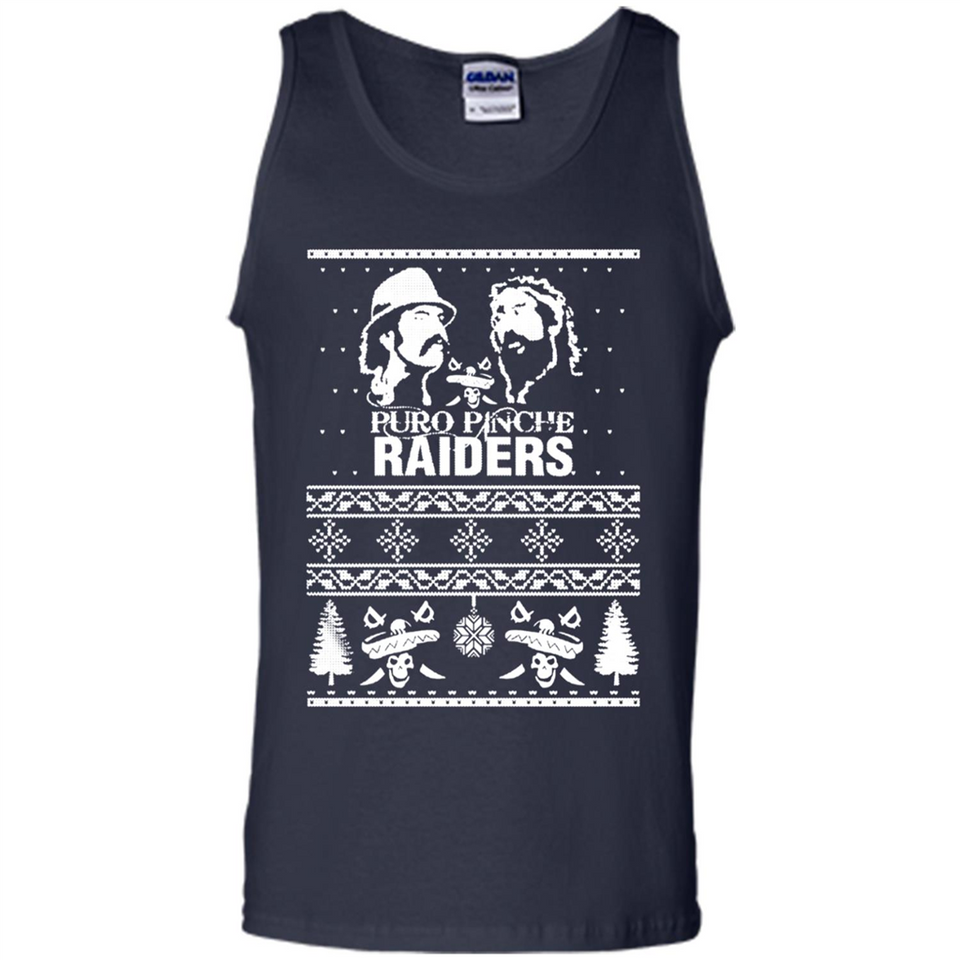 Puro Pinche Raiders Ugly Christmas Sweater - Tank Top