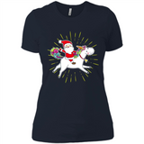 Unicorn And Santa Christmas - Ladies' Boyfriend T-Shirt