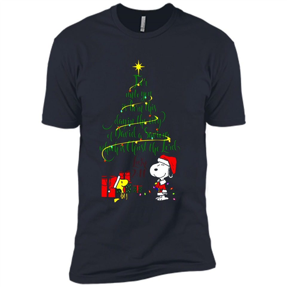 Snoopy Christmas Tree T-Shirt - Premium Short Sleeve T-Shirt