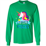 Unicorns are born in Pisces Birthday Rainbow Gift Ladies Custom