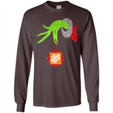 Grinch hand holding Logo HomeDepot Glitter Christmas - Long Sleeve T-Shirt