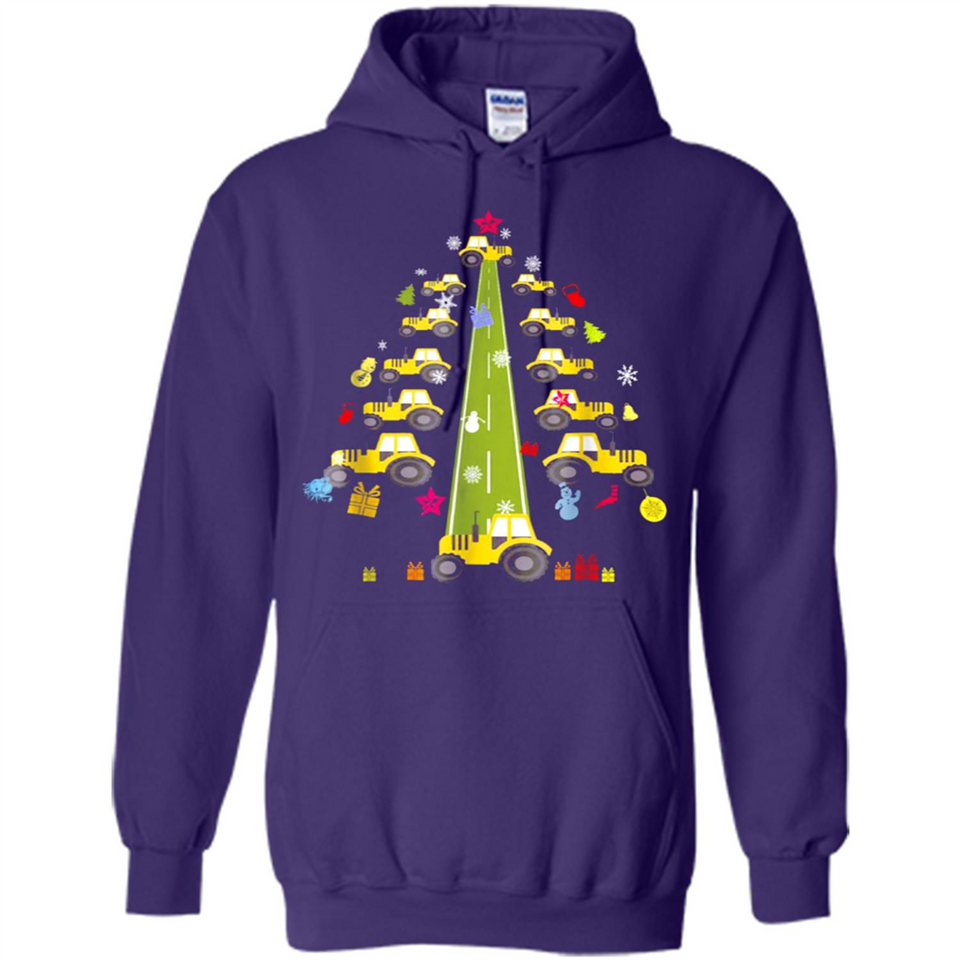 Tractor Car Christmas Tree T-shirt For Drivers