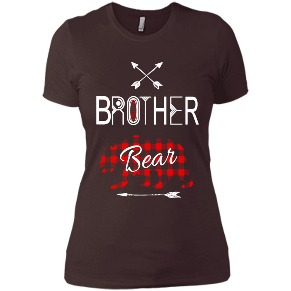 Brother Shirt Buffalo Plaid Family Camping Bear Tee - Ladies' Boyfriend T-Shirt