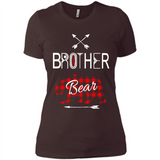 Brother Shirt Buffalo Plaid Family Camping Bear Tee - Ladies' Boyfriend T-Shirt
