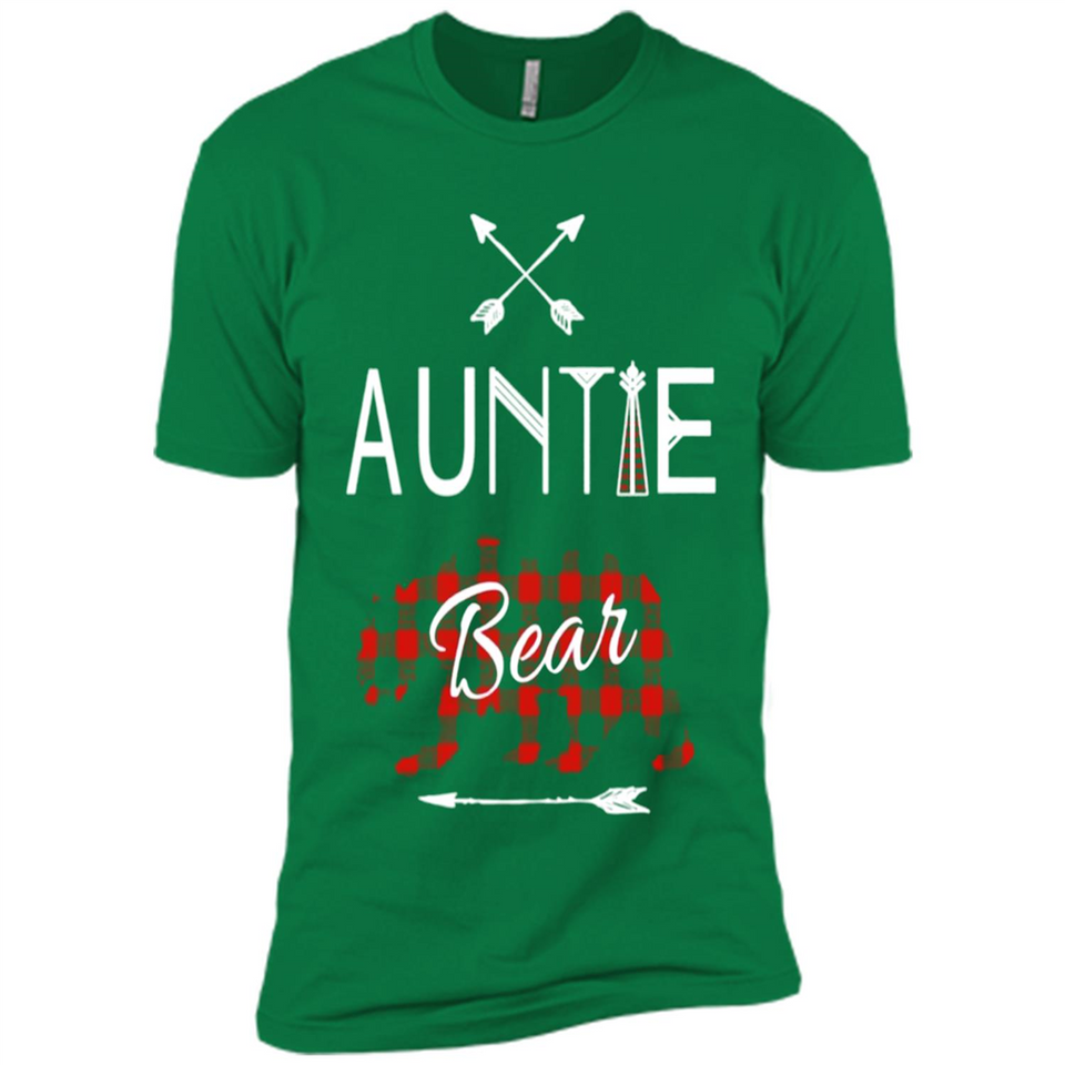 Aunt Shirt Buffalo Plaid Family Camp Bear Tee - Premium Short Sleeve T-Shirt