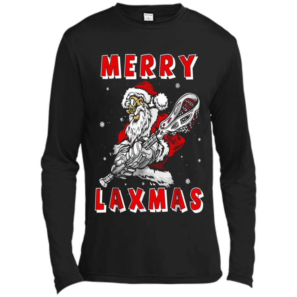 Lacrosse Merry Laxmas Santa - Canvas Long Sleeve T-Shirt