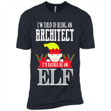 Tired Architect I'd Rather Be An Elf Christmas - Premium Short Sleeve T-Shirt
