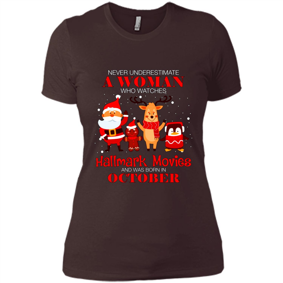 Never Underestimate An October Woman Watches Hallmark Movies Sweatshirt PINGPONG