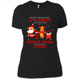 Never Underestimate An April Woman Watches Hallmark Movies Sweatshirt - Ladies' Boyfriend T-Shirt