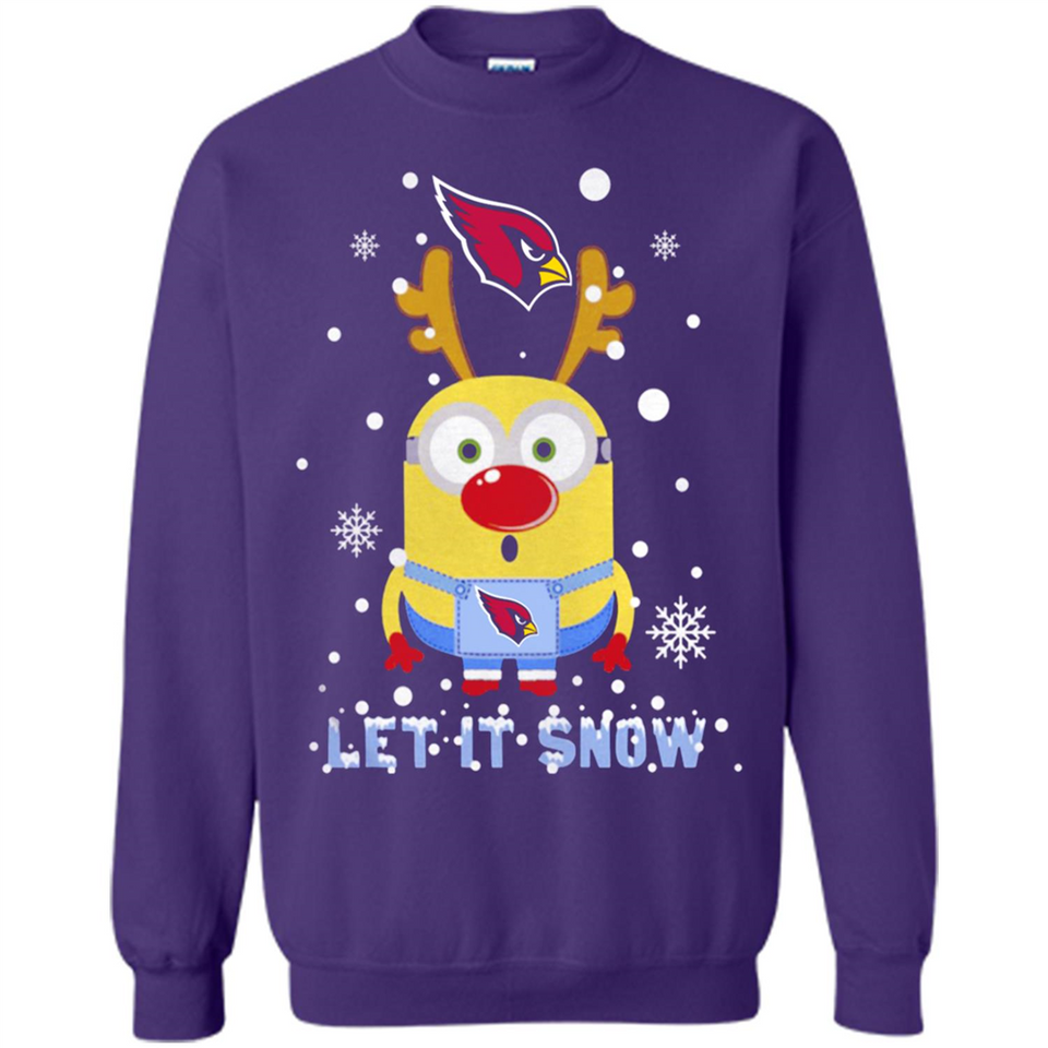 Minion Arizona Cardinals Ugly Christmas Sweater Let it Snow - Sweatshirt