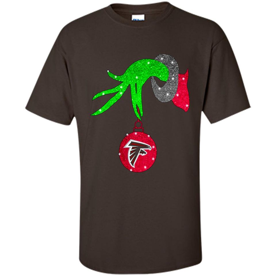 GRINCH HAND HOLDING ATLANTA FALCONS GLITTER CHRISTMAS PINGPONG