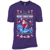 Ugly Christmas Santa Riding Dolphin - Premium Short Sleeve T-Shirt
