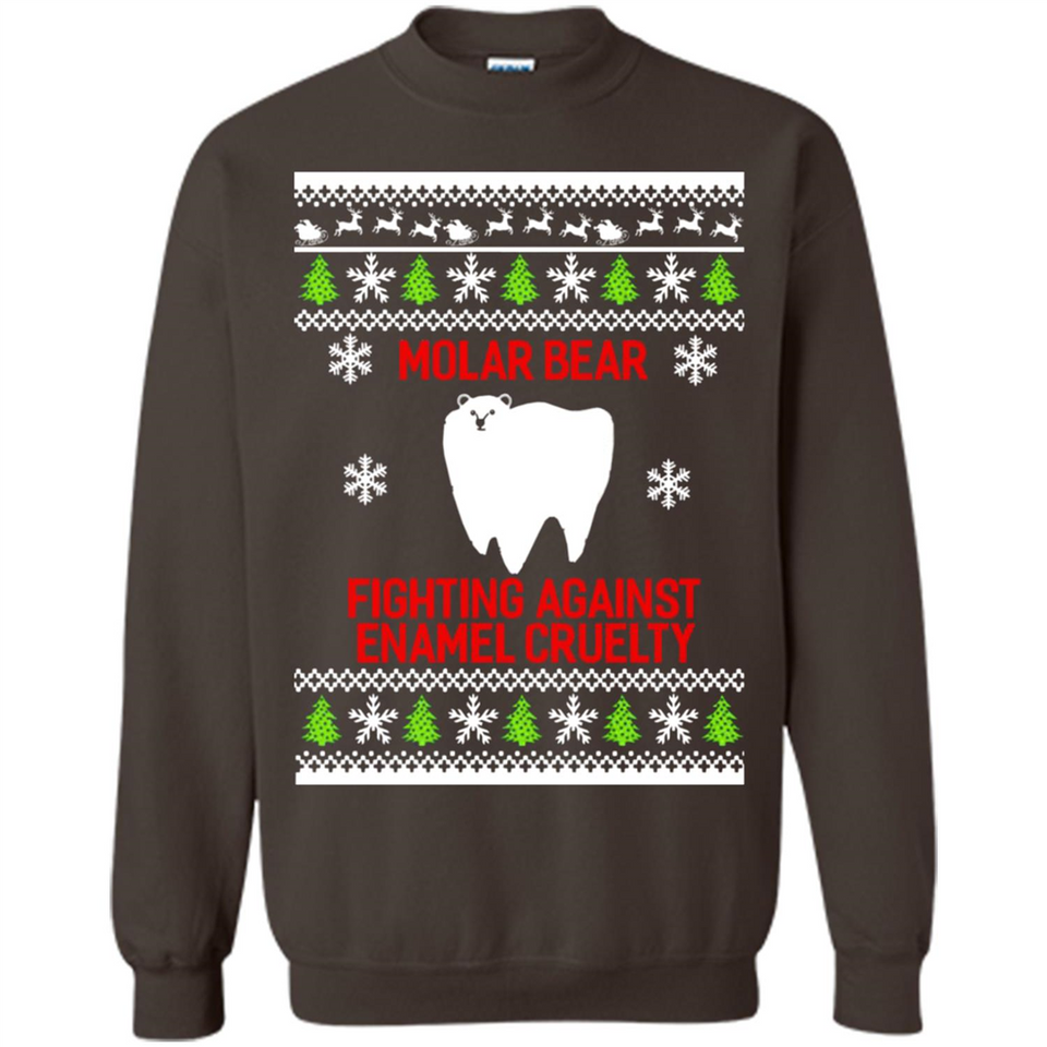 Molar bear fighting against enamel cruelty Christmas - Sweatshirt
