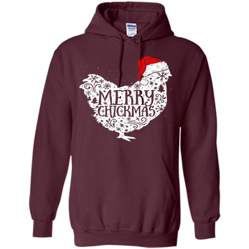 Chicken Christmas T Shirt Merry Chickmas Santa Claus Gifts - Hoodie