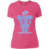 Reasons to be a Detroit Lions Fan Complete List on Back - Ladies' Boyfriend T-Shirt