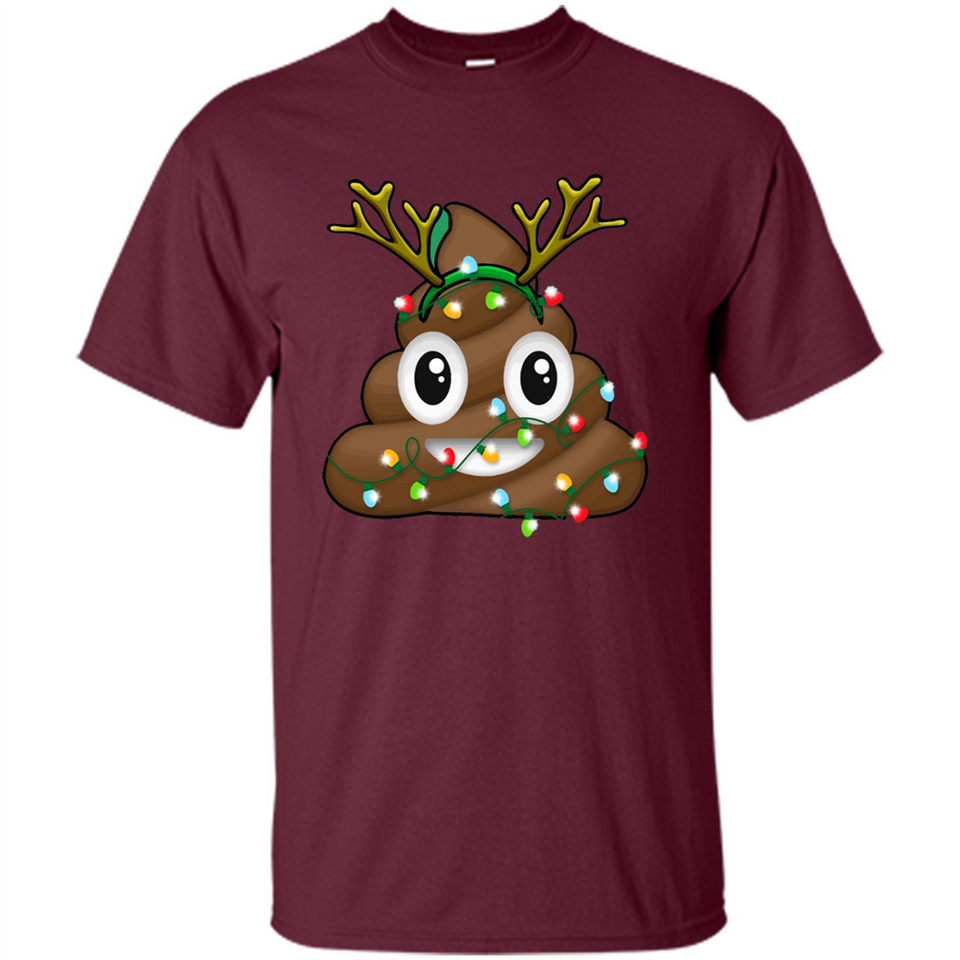 Reindeer Poop Emoji Cute Merry Christmas T-Shirt - Shirt