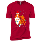 Christmas Lights Shetland Sheepdog Wearing Santa Hat Funny Xmas Mug - Premium Short Sleeve T-Shirt